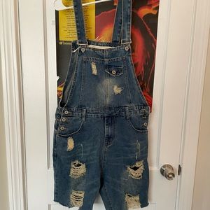Jean overall shorts
